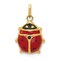 14K Yellow Gold Enameled Ladybug Charm Insect Pendant Jewerly 19mm x 11mm